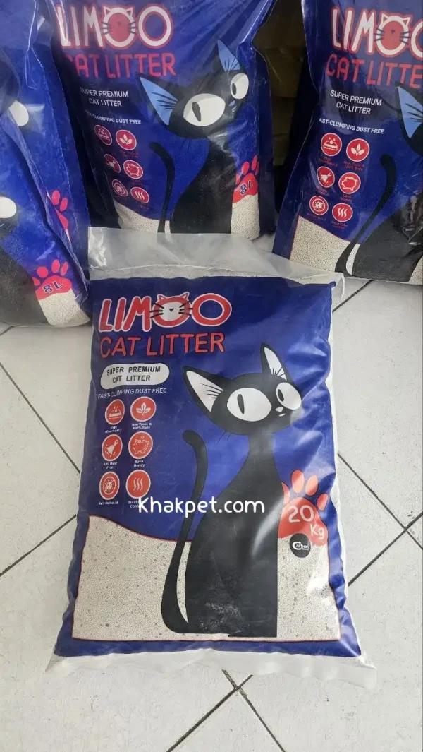 خاک گربه کربن دار آبی لیمو 20 کیلویی