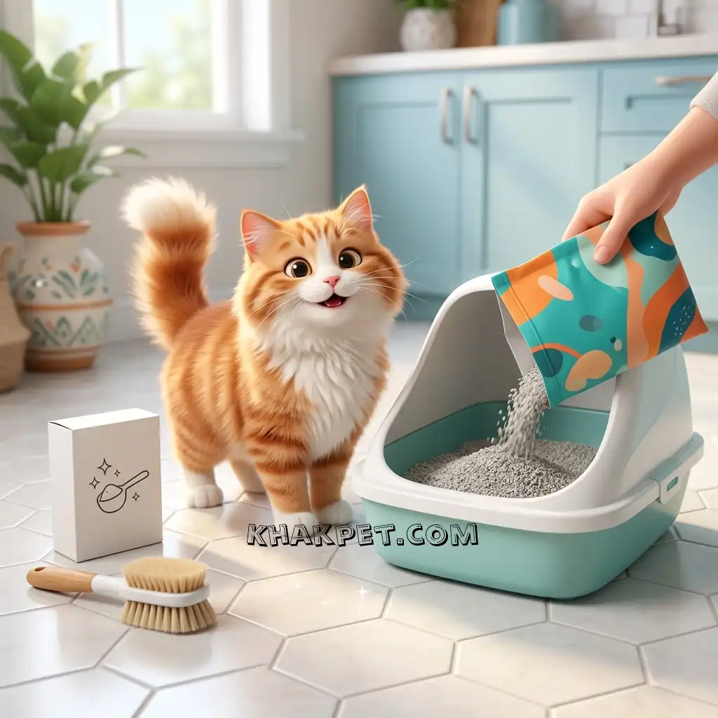 نحوه تعویض خاک گربه و شستشوی ظرف بستر در خانه