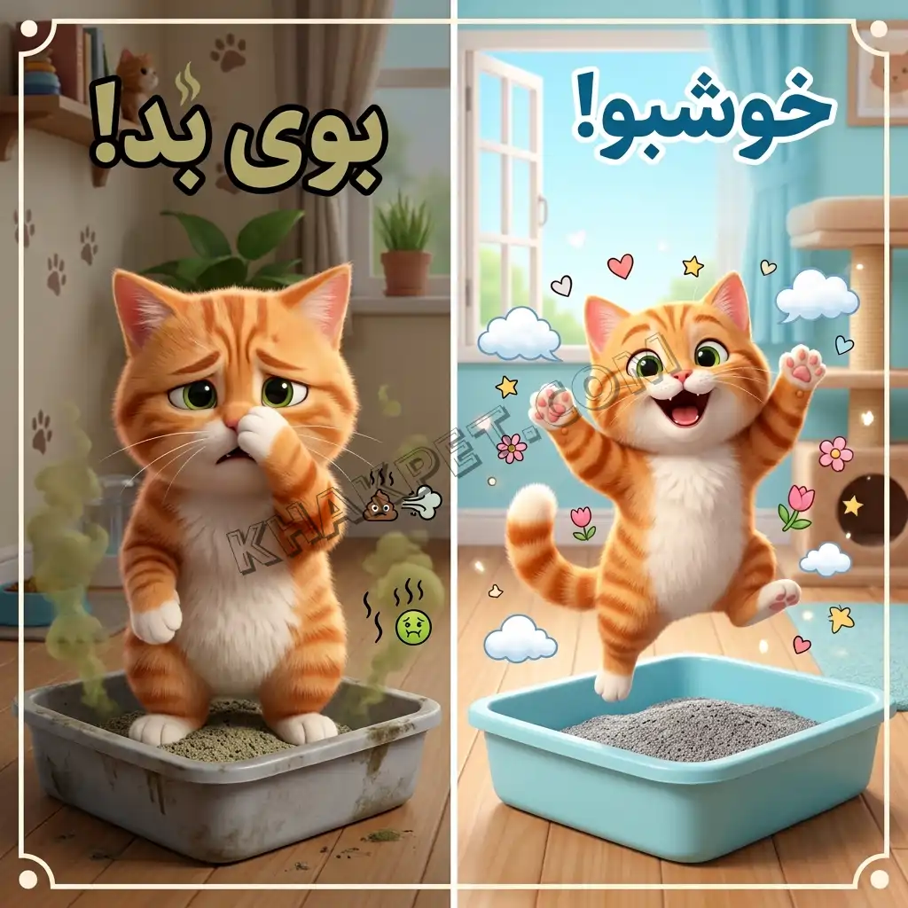 بو گرفتن خاک گربه