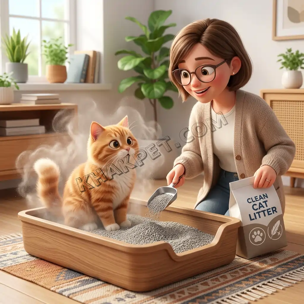 علت گرد و غبار خاک گربه